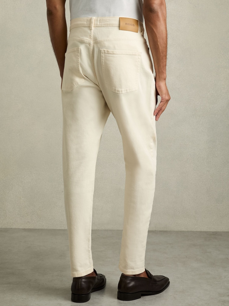 Reiss White Rathbone Relaxed-Fit Cropped Jeans - Image 5 of 6