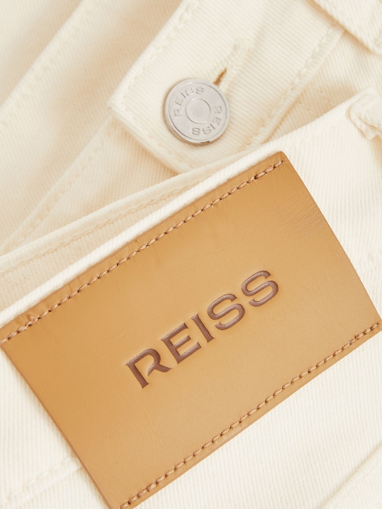 Белый - укороченные джинсы свободного кроя Reiss Rathbone - Изображение 6 из 6