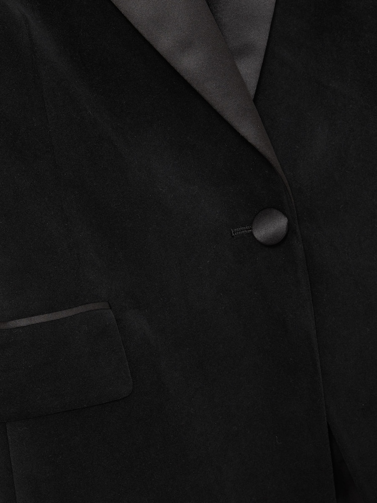 Reiss Black Oe Adaline Velvet Single-Breasted Blazer - Image 5 of 5