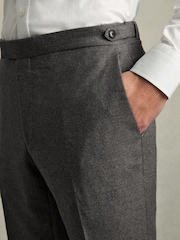 Reiss Grey Melange Degree Slim-Fit Wool Blend Suit Trousers - Image 6 of 8