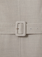Reiss Grey Danni Belted Flared Midi Dress - Image 6 of 6