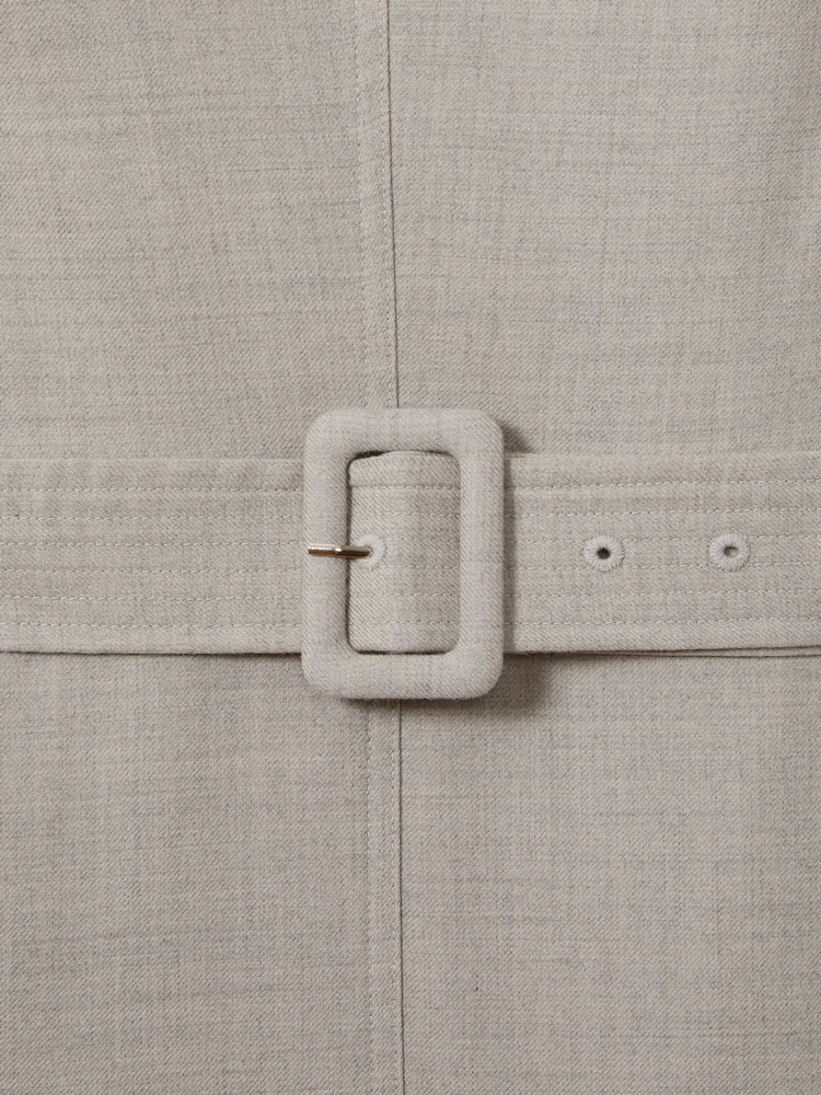 Reiss Grey Danni Belted Flared Midi Dress - Image 6 of 6
