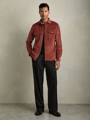 Reiss Rust Tucci Cotton-Blend Corduroy Overshirt - Image 3 of 6