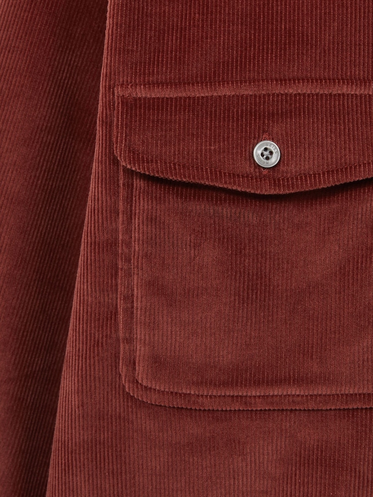 Reiss Rust Tucci Cotton-Blend Corduroy Overshirt - Image 6 of 6