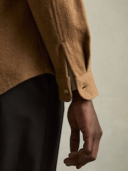 Reiss Camel Demari Twin-Pocket Overshirt With Wool - Image 6 of 7