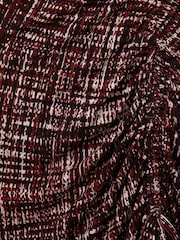 Reiss Red Riyo Printed Ruched Midi Dress - Image 5 of 5