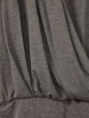 Reiss Grey Xia Jersey Ruched Blouson Sleeve Mini Dress - Image 5 of 5