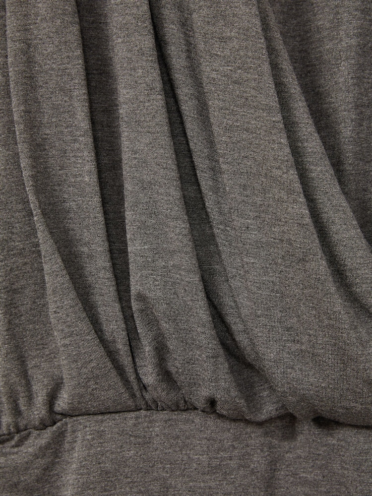 Reiss Grey Xia Jersey Ruched Blouson Sleeve Mini Dress - Image 5 of 5
