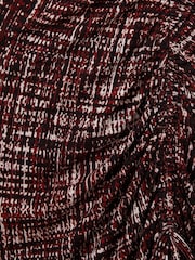 Reiss Red Riyo Petite Printed Ruched Midi Dress - Image 6 of 7