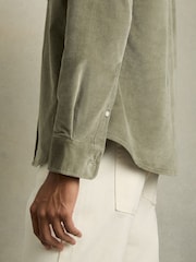 Reiss Sage Tucci Cotton-Blend Corduroy Overshirt - Image 3 of 6