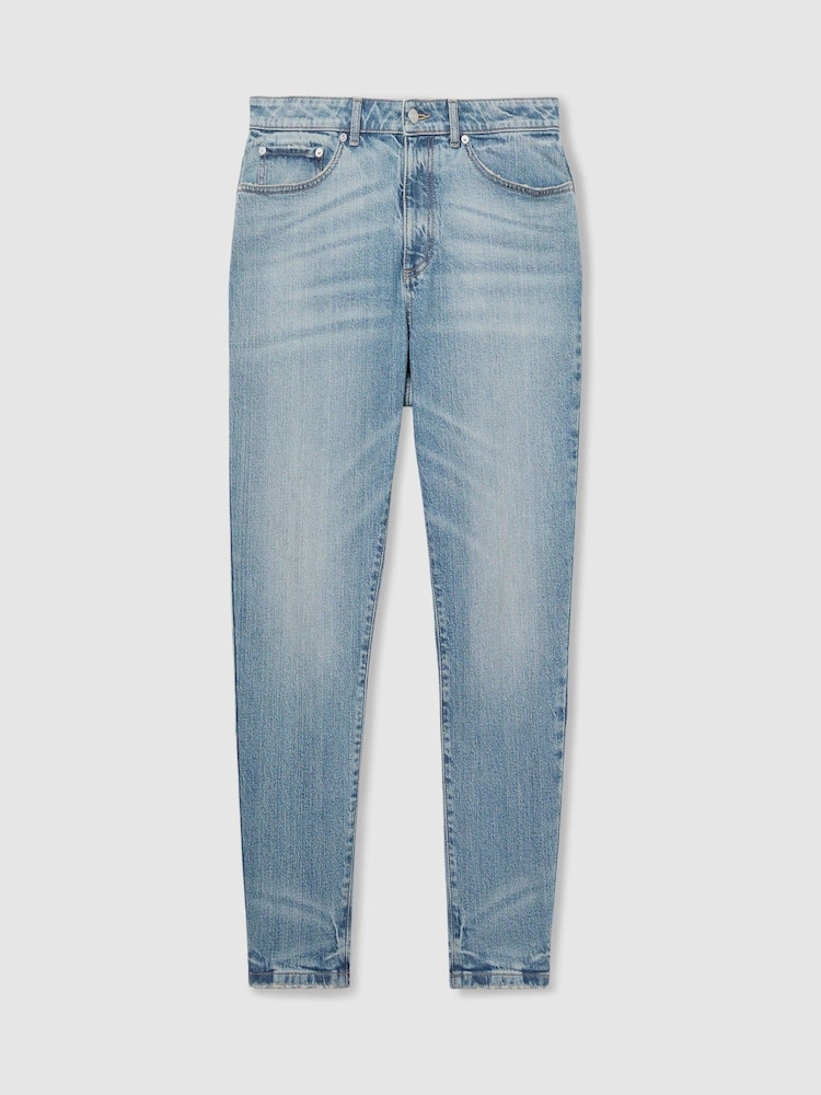 Reiss Light Blue Wash Rathbone Relaxed-Fit Cropped Jeans - Image 2 of 6 Reiss Light Blue Wash Rathbone Relaxed-Fit Cropped Jeans - Image 2 of 6