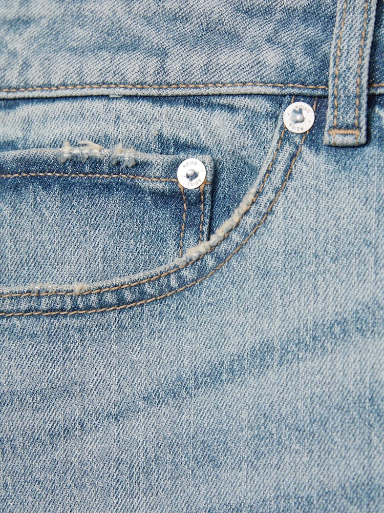 Reiss Light Blue Wash Rathbone Relaxed-Fit Cropped Jeans - Image 7 of 7 Reiss Light Blue Wash Rathbone Relaxed-Fit Cropped Jeans - Image 7 of 7