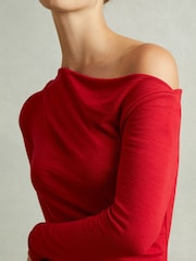 Трикотажное платье миди с вырезами на плечах Reiss Becky - Изображение 4 из 6