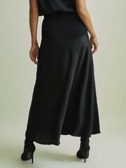Florere Hybrid Satin Midi Black Skirt - Image 5 of 6