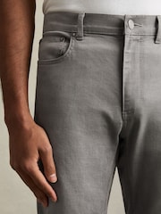 Reiss Light Washed Grey Picton Cotton-Stretch Slim-Fit Jeans - Image 4 of 6