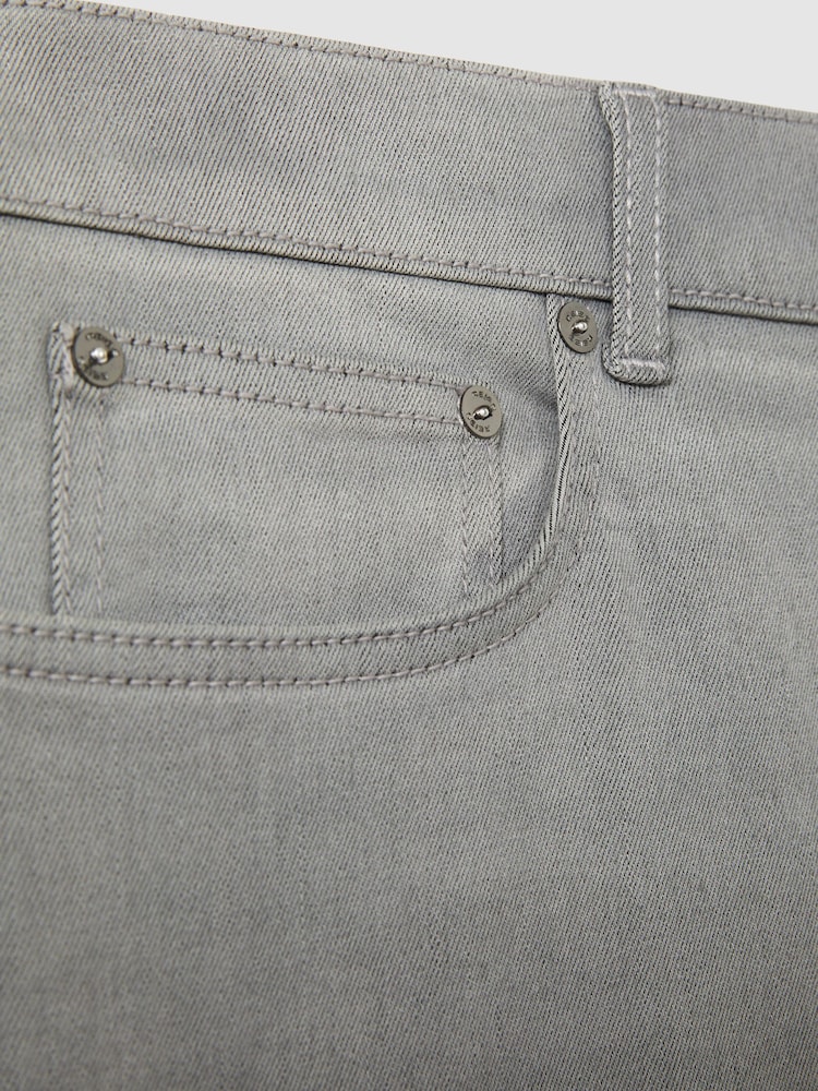 Reiss Light Washed Grey Picton Cotton-Stretch Slim-Fit Jeans - Image 6 of 6