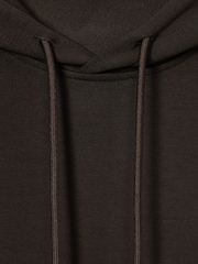 Reiss Chocolate Brown Fabien Interlock Jersey Hoodie - Image 6 of 6