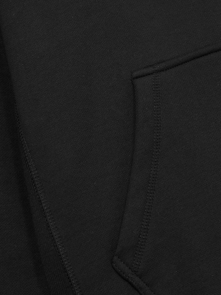 Reiss Black Boulevard Cotton Fleece-Back Hoodie - Image 6 of 6