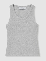 Reiss Grey Violet 13-14 yrs Cotton Blend Ribbed Vest - Image 1 of 4