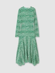 Florere Green Asymmetric Midi Dress - Image 2 of 8