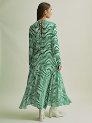 Florere Green Asymmetric Midi Dress - Image 5 of 8