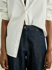 Reiss Indigo Rudi Slim-Leg Metallic-Thread Turn-Up Jeans - Image 6 of 7