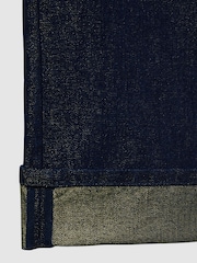 Reiss Indigo Rudi Slim-Leg Metallic-Thread Turn-Up Jeans - Image 7 of 7