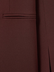 Florere Burgundy Collarless Double Breasted Blazer - Image 6 of 7