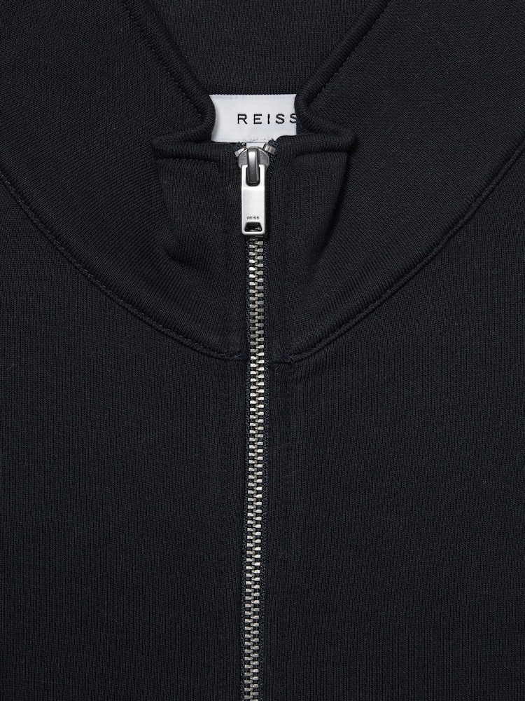 Reiss Navy Nina Belted Loopback-Jersey Jumpsuit - Image 6 of 6