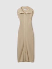 Florere Chunky Wool Blend Midi Sand Dress - Image 2 of 7