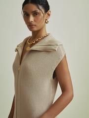 Florere Chunky Wool Blend Midi Sand Dress - Image 5 of 7