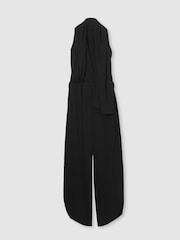 Reiss Black Luca Atelier Gathered-Jersey Jumpsuit - Image 2 of 8