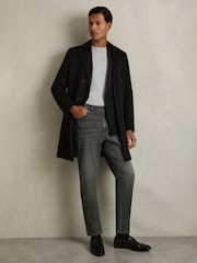 Выбелен. черный - укороченные джинсы свободного кроя Reiss Rathbone - Изображение 1 из 6