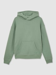 Reiss Bright Green Boulevard Cotton Fleece-Back Hoodie - Image 2 of 6