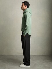 Reiss Bright Green Boulevard Cotton Fleece-Back Hoodie - Image 3 of 6