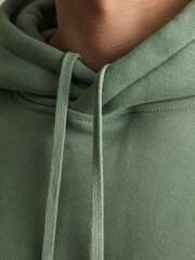 Reiss Bright Green Boulevard Cotton Fleece-Back Hoodie - Image 4 of 6