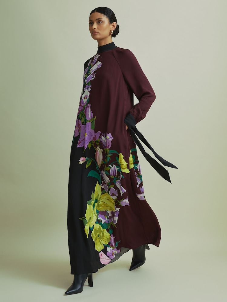 Florere Tie Cuff Maxi Column Dress - Image 1 of 7