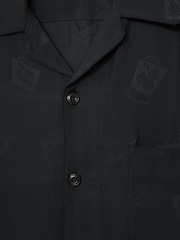 Reiss Navy Aperitif Cocktail-Jacquard Faille Shirt - Image 6 of 6