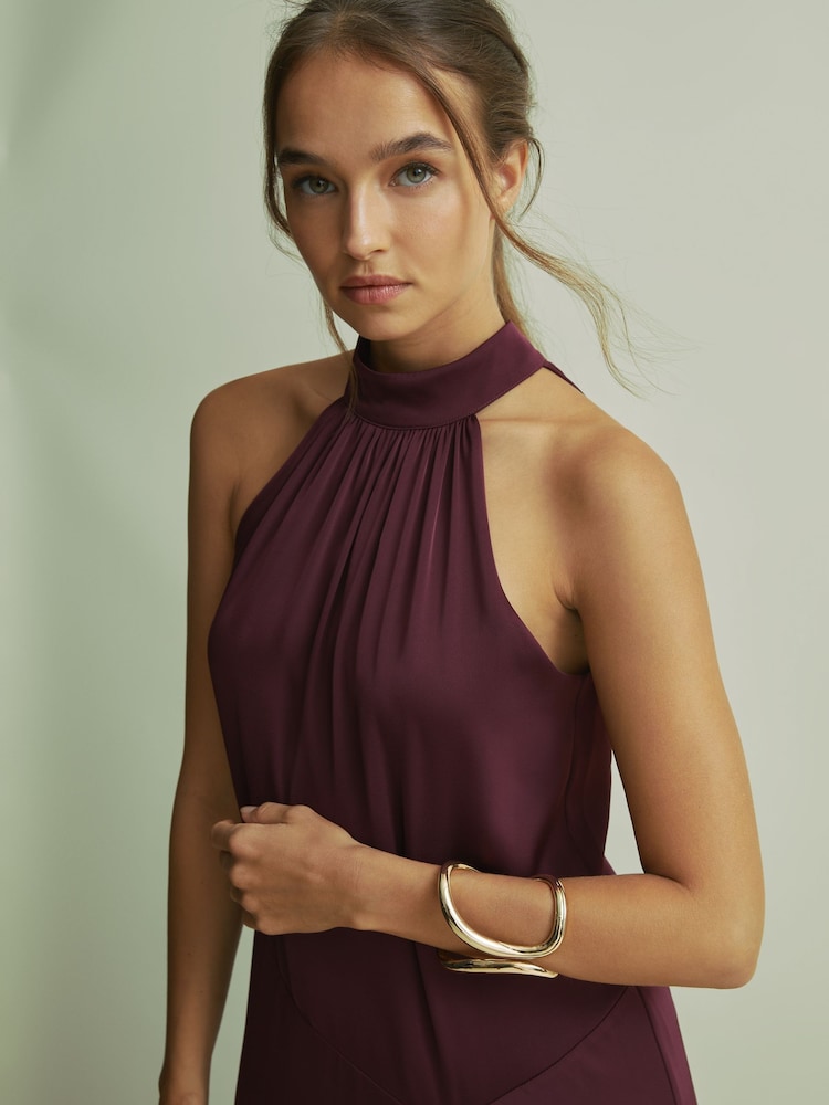 Buy Florere Halter Neck Asymmetric Midi Dress from Next Luxembourg