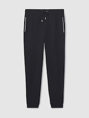 Reiss Navy Epping Interlock Piped Drawstring Joggers - Image 2 of 6