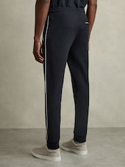 Reiss Navy Epping Interlock Piped Drawstring Joggers - Image 5 of 6