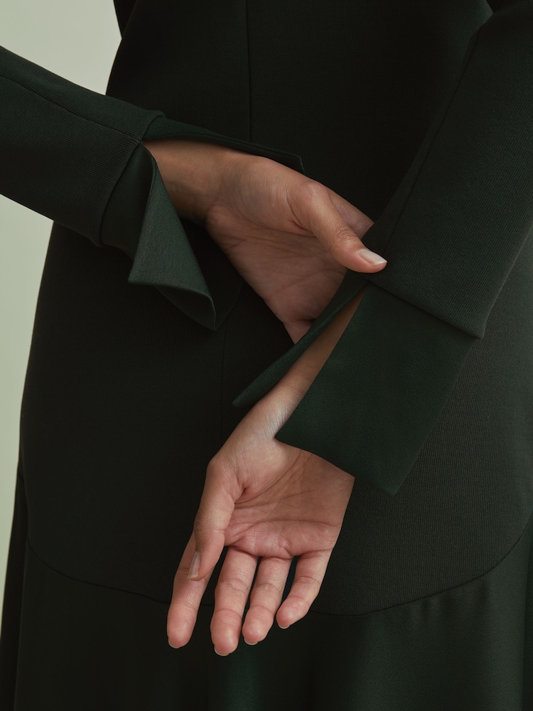 Florere Hybrid Knit-Satin Midi Dress - Image 6 of 7
