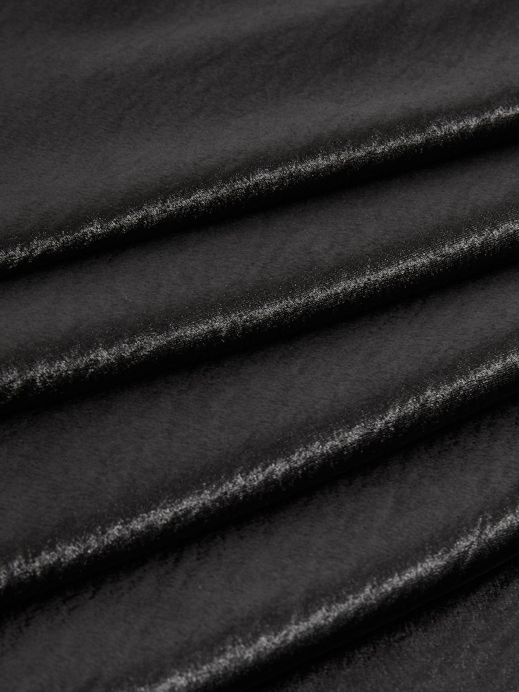 Reiss Charcoal Paisley Satin Cowl-Neck Slip Dress - Image 5 of 5