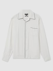 Reiss White Aperitif Cocktail-Jacquard Faille Shirt - Image 2 of 7