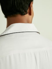 Reiss White Aperitif Cocktail-Jacquard Faille Shirt - Image 5 of 7