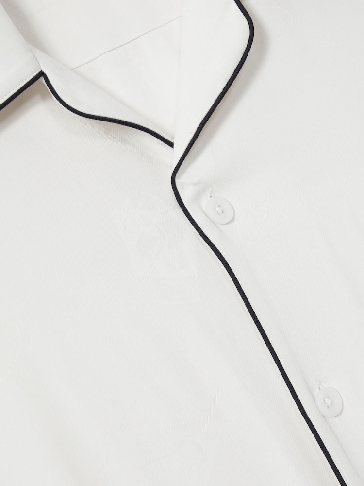 Reiss White Aperitif Cocktail-Jacquard Faille Shirt - Image 7 of 7