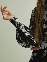 Florere Talie Căzută Cămăși Midi Rochie - Image 6 of 7