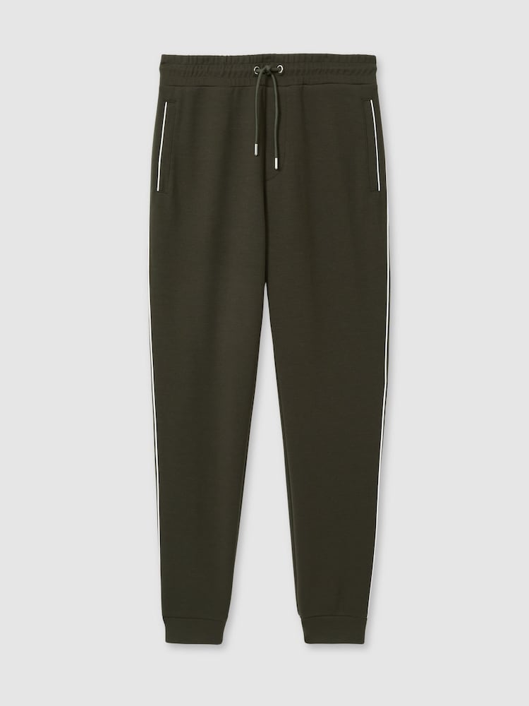 Reiss Forest Green Epping Interlock Piped Drawstring Joggers - Image 2 of 6