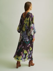 Florere Pleated Blouson Sleeve Midi Dress - Image 4 of 8