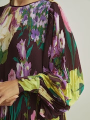 Florere Pleated Blouson Sleeve Midi Dress - Image 6 of 8